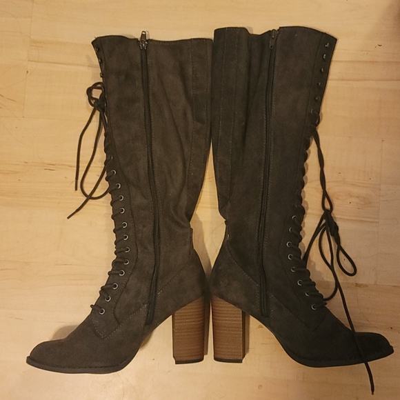 A New Day Grey lace boots - Picture 3 of 6